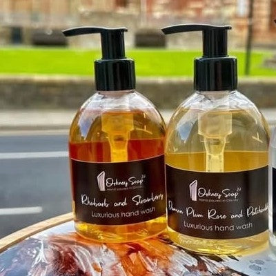Orkney Soap hand washes in front of St Magnus Cathedral, Kirkwall